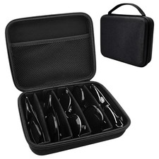 GZWENHAN Eyeglasses Organizer Case,5 Adjustable Slot for One Size, Black