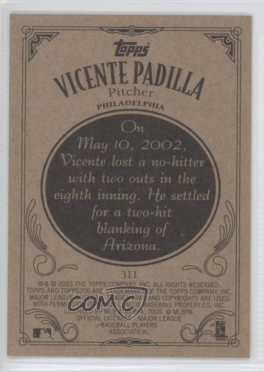 2002 Topps 206 Vicente Padilla #311 - Image 2 of 2