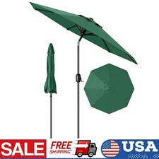 9 FT Outdoor Patio Round Umbrella Aluminum Pole Crank and Tilt Table Umbrella
