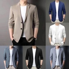 Sleek Men's Button Tops Blazer Jacket Coat Wedding Party Dress Business Work