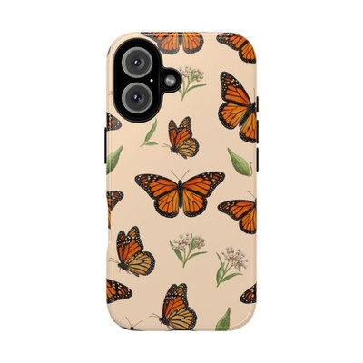 Tough Cases. Monarch Butterflies Phone Case | Floral Pattern, Phone Case
