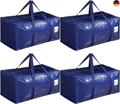 4 Stück 90L Aufbewahrungstasche, Heavy-Duty Umzugstaschen Umzugskartons Große m