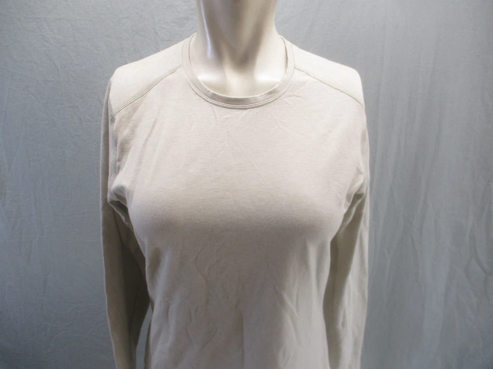 Rei размер M женщин бежевый длинным рукавом ворота основание слой логотип Activewear Топ 609 - Изображение 2 из 4