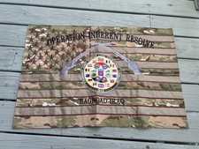 Souvenir US Military Iraqi Inherent Resolve Deployment Flag OIF OEF US Army Iraq