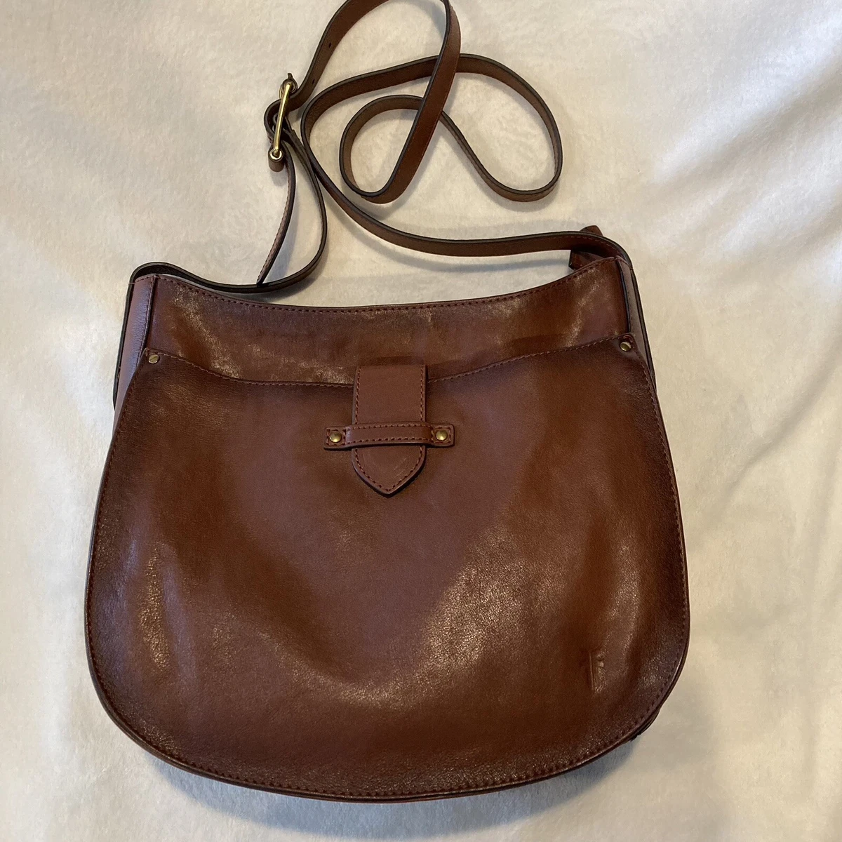 Olivia large leather shop crossbody bag