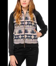  TRILLIUM MULTI TRIBAL SWEATSHIRT  YOUTH GIRLS ZUMIEZ black fleece jacket