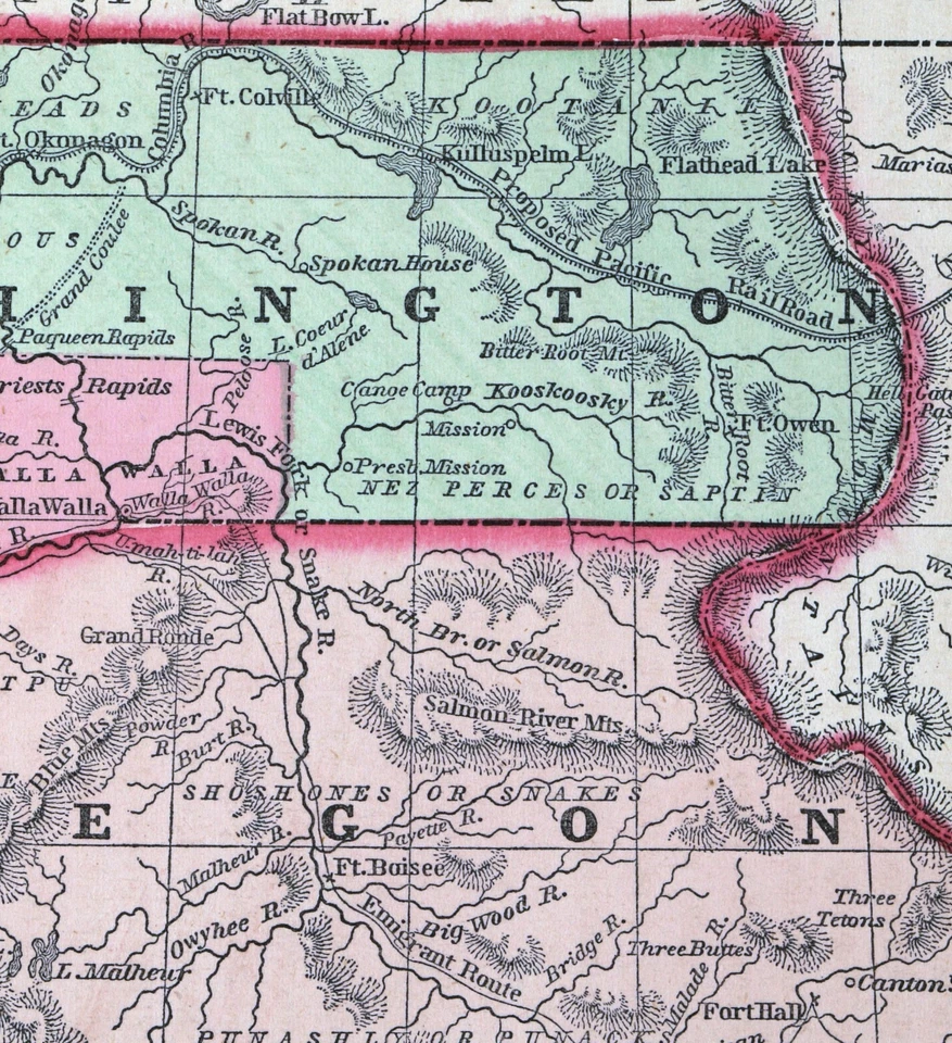 1857 Morse Map Washington Oregon Territory Idaho Seattle Astoria Salem Olympia - Image 4 of 4