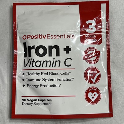 Iron + Vitamin C 55mg,  Iron,   90 Capsules Exp 8/2025 Healthy Blood,3 Months