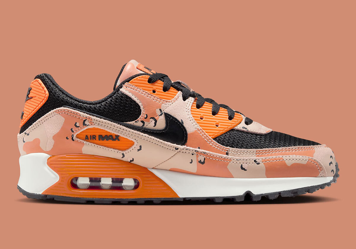 Nike Air Max 90 PRM Camo Pack Safety Orange Bio Beige Phantom IF1721-201 Men's — product photo 7 of 8