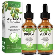 2x 60ml PURE ORGANIC JOJOBA OIL UNREFINED RAW VIRGIN COLD PRESSED