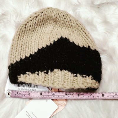 The Wolf Gang - Palermo Knit Beanie is Black and Beigea The Wolf Gang - Palermo Knit Beanie is Black and Beige main image 4