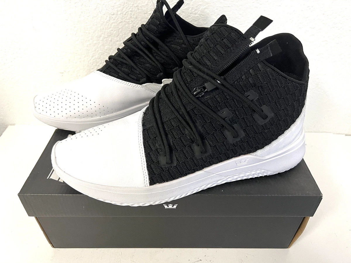 SUPRA Tenis Supra Reason White Black 05899 169 M Mens Size 12 RARE