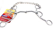 Gag Curb Bit Twisted Snaffle Shank 5" Horse Tack Kelly Stainless Spot Dots Chain