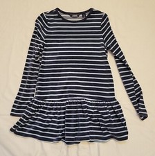 Lands' End Girls Tunic Dress Size L 14 Blue Striped