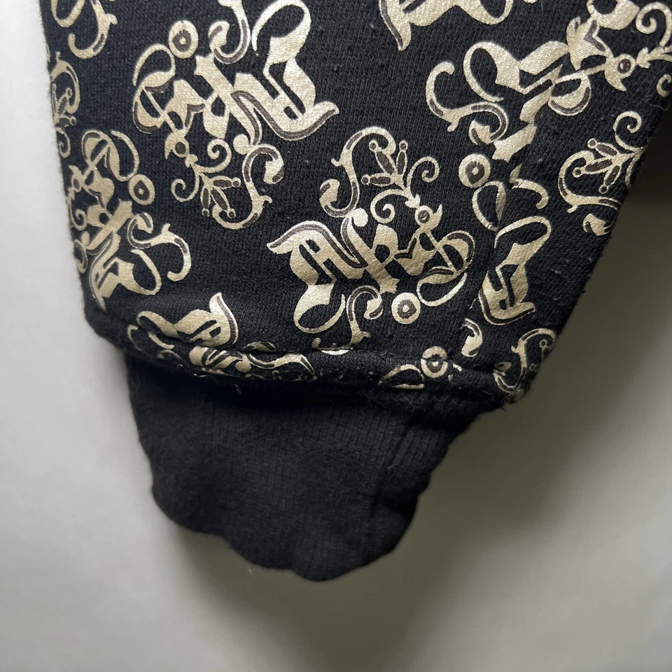 Chaqueta con Capucha Y2K De Colección Akademiks Cremallera Completa Para Mujer Talla Grande Negra Dorada AOP USADA EN EXCELENTE ESTADO Foto 4 de 4