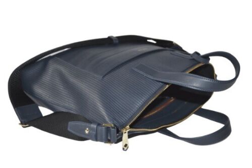 Paul Smith Mainline Mens Navy Leather Embossed Stripe Portfolio Bag Brand New - Picture 7 of 9