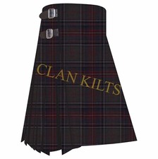 Scottish Traditional Grey Stewart Handmade 8-yard Tartan Kilt For Men