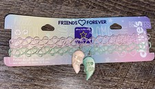 Claire  s Glow In The Dark Stretch Pink Blue necklace BFF choker Jewelry