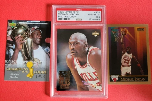MICHAEL JORDAN 95 UPPER CARD GRADED PSA 8.5 NM- MINT  + 90-91 SKYBOX + UD INSERT