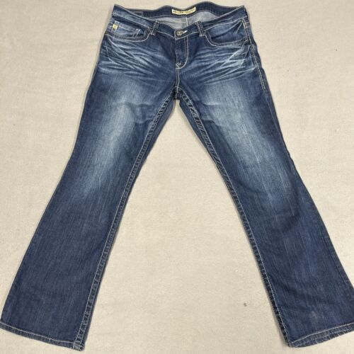 Big Star Jeans Women's Size 31 R  Maddie Boot Distressed Denim White Stitching - Imagen 1 de 22
