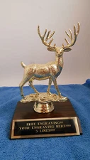 BIG BUCK DEER TROPHY AWARD FIRST PLACE-FREE ENGRAVING!!! FREE SHIPPING!!!