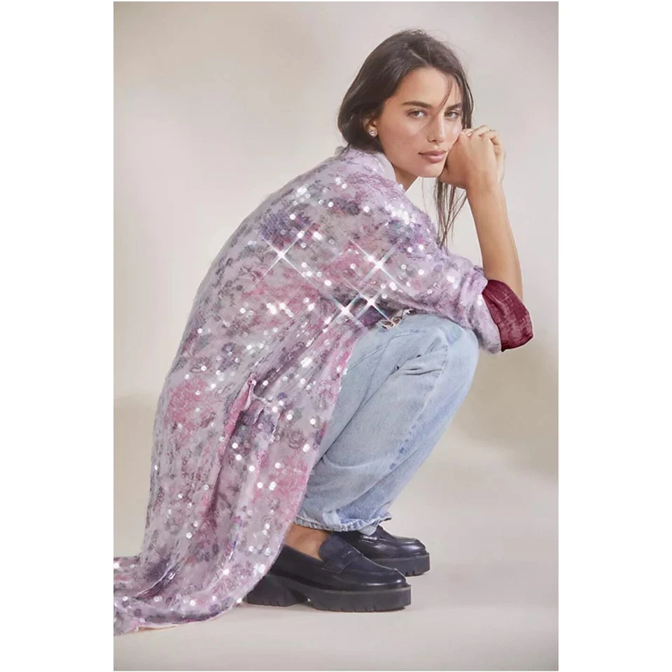 Revolve Free People Kealey Kimono Seuqin Floral Duster - Image 4 of 4