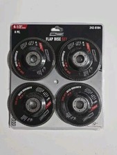 Flap Disc Set 4.5" Typ.27 - 7/8" Arbor 36-60-80-120 Grits - 8 Pack NEW