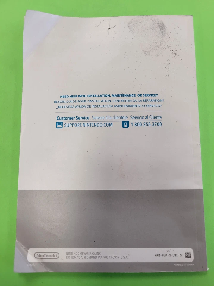 Nintendo Wii U System Console Operations Manual Instruction Booklet Only 2012 - Image 2 of 2