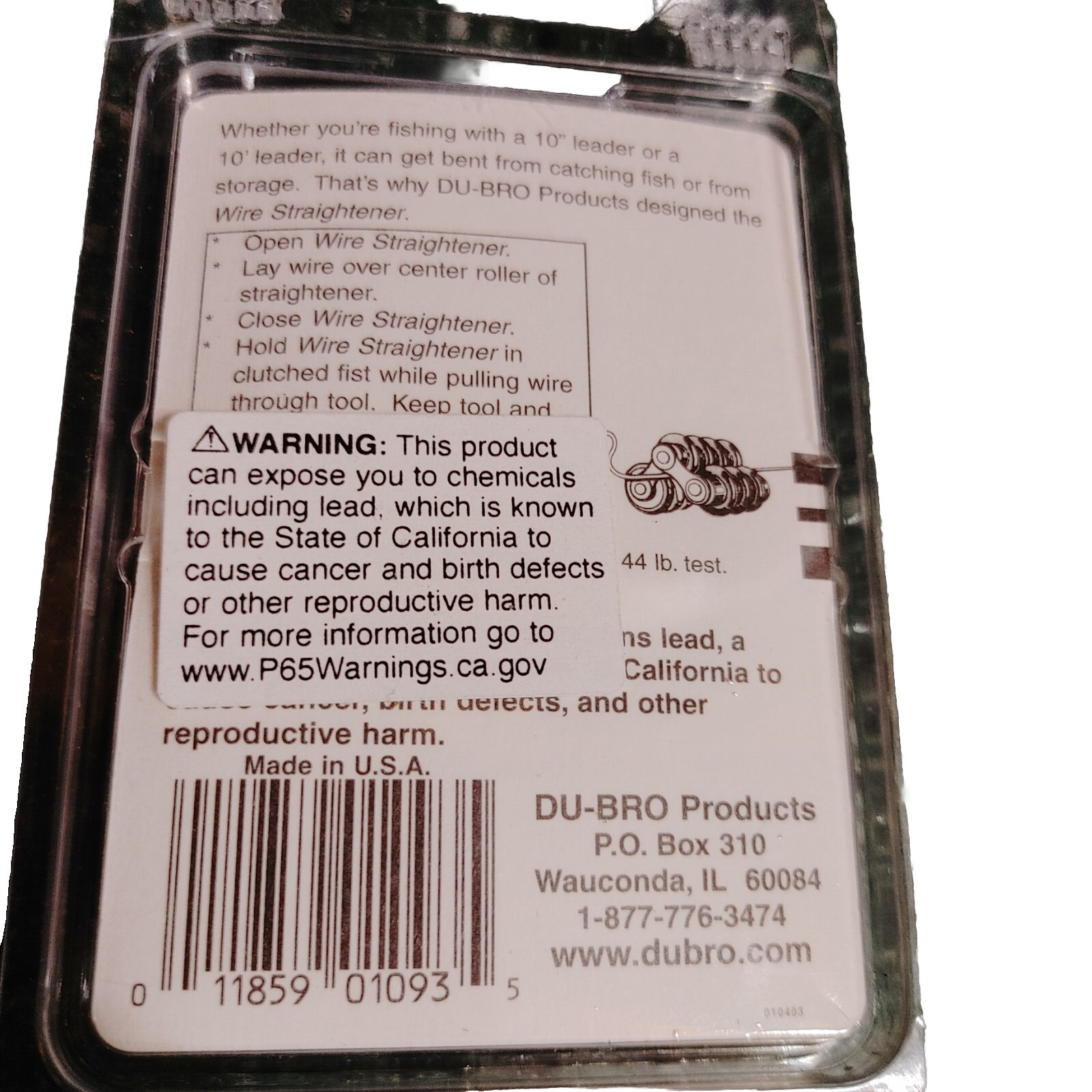 DU-BRO Pro Series Fishing Wire Leader Straightener 5-15 Gauge 44-240Lb Test 1093