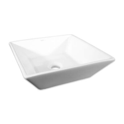 Dior (VT-BAS-16L4D) 17 in. W White Square Ceramic Vessel Basin