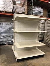 Gondola Shelving DARLING Lot 12 Metal Island Shelves Used AISLE Store Fixtures