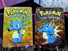 Pokemon Nintendo Vending Prism Holo Vintage Sticker #116 #117 Horsea Kingdra