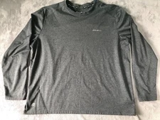 Eddie Bauer Motion Freedry Shirt Mens Size XXL Heather Gray Fleece Long Sleeve
