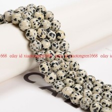 Exquisite 6mm 8mm 10mm 12mm Natural Dalmatian Jasper Loose Beads 15" Strand
