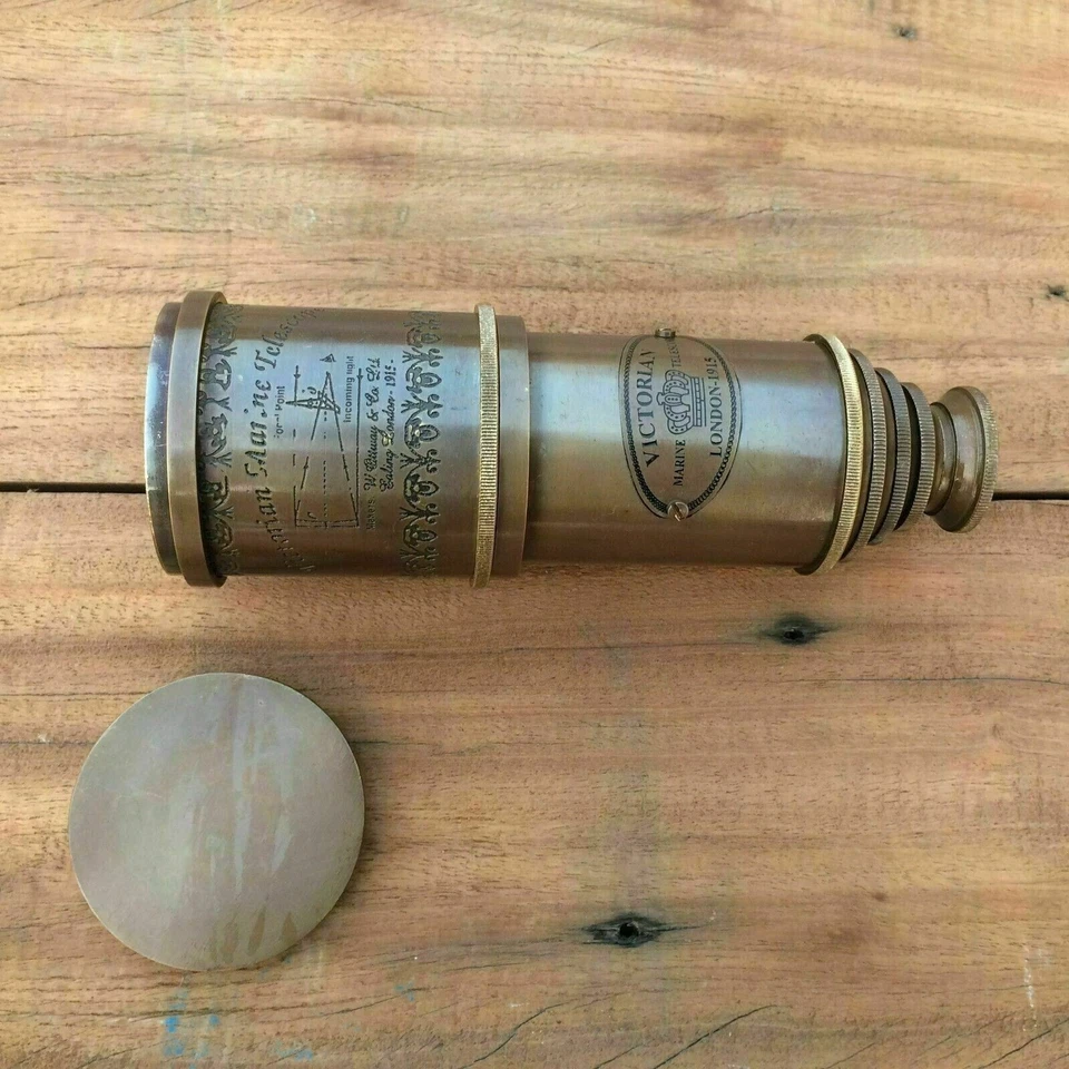 Nautical Solid Brass Telescope Maritime Pirate Spyglass With Box - Image 3 of 4