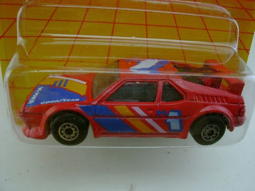 1987 MATCHBOX SUPERFAST #52 RED #1 M-POWER GOODYEAR RACE BMW M1 NEW ON CARD - Picture 2 of 3