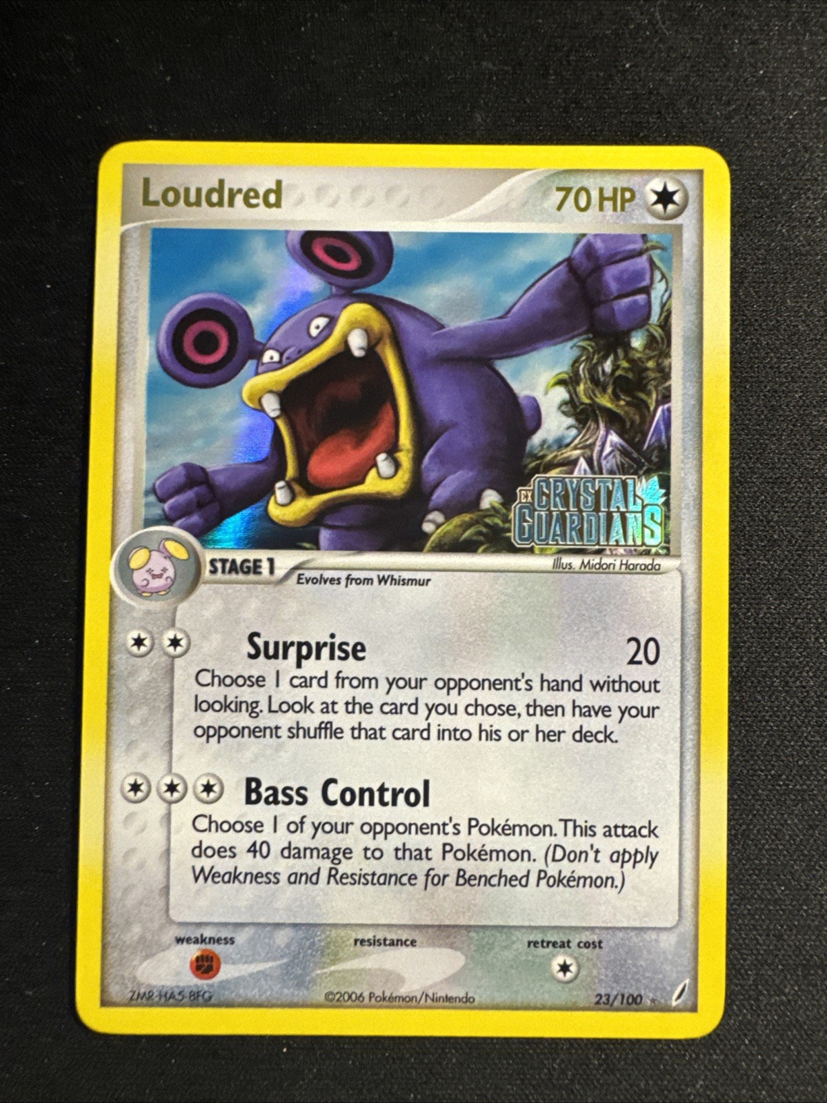 Loudred 23/100 Ex Crystal Guardians Reverse Holo Stamped NM