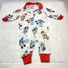Minnie Mickey Mouse Pluto Sleeper PJs Disney Babies Size Small 0-3 M Vtg