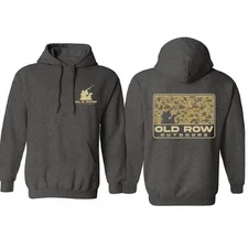 Old Row Outdoors Hoodie - Retro Duck Camo Logo Design, Southern Hunting Lifestyl