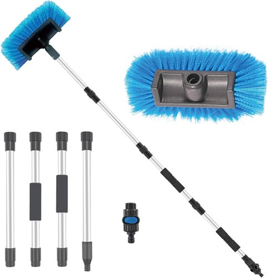 #ad 72quot; Long Handle Car Wash Brush with Hose Attachment Flow Through Soft Bristle F $49.86