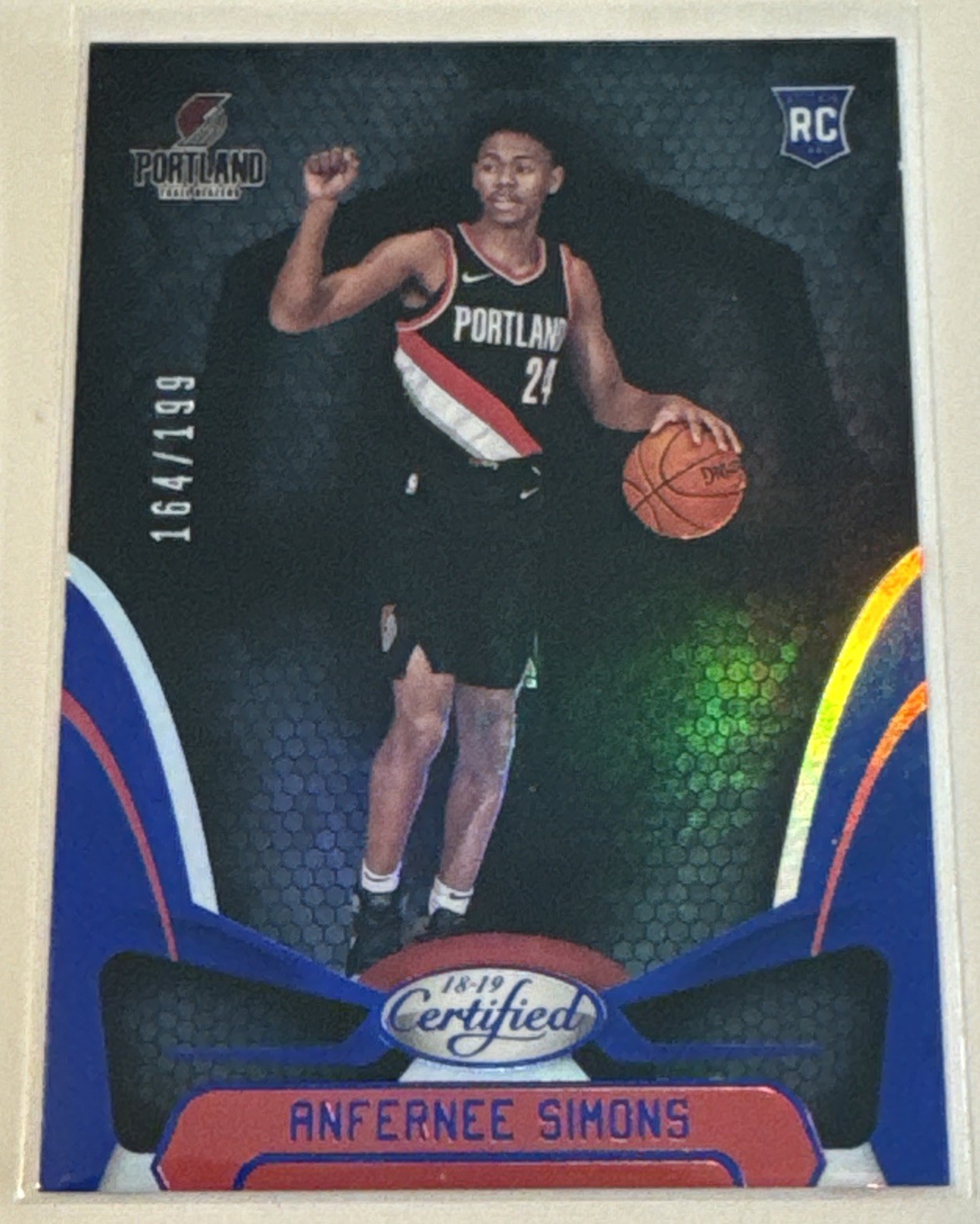 Anfernee Simons 2018-19 Panini Certified - #174 Mirror Blue /199 (RC)