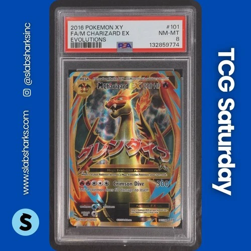 2016 POKEMON XY EVOLUTIONS #13/108 M CHARIZARD EX FULL ART ULTRA RARE PSA 8