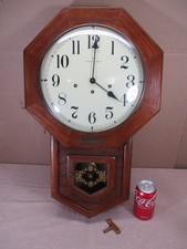Vtg 1980 Hamilton Schoolhouse Wall Clock Sherwin Williams Service Award WORKING