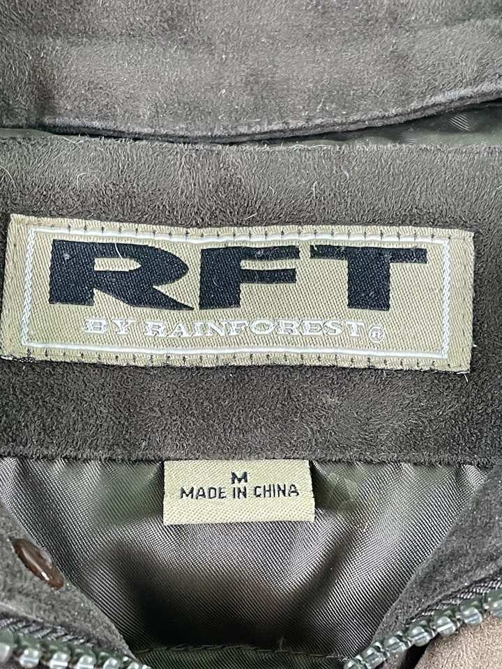 RFT RAINFOREST - Men's Removable GooseLiner - Leather Chore Barn Jacket - Medium - Image 4 of 4