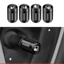 4pcs Metal Car Wheel Tire Air Valve Stem Dust Valve Cap Cover For Honda Black