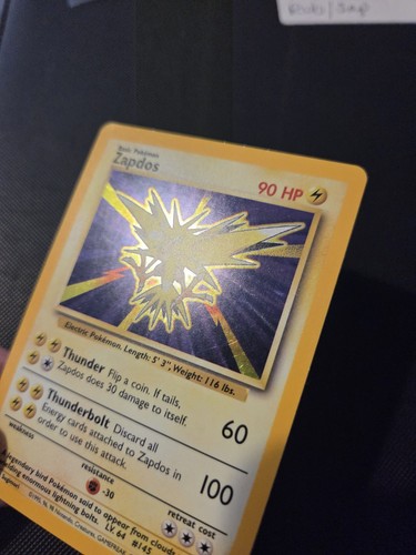 Pokemon Card - Zapdos 16/102 Holo Rare Base Set 1999 Vintage 1999 WOTC - NM - Picture 2 of 5