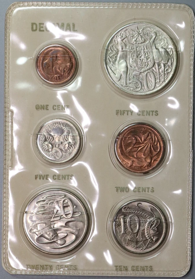 1966 Australia Decimal Changeover Souvenir BU 12 Pcs Coin Set (25072507R) - Image 3 of 4