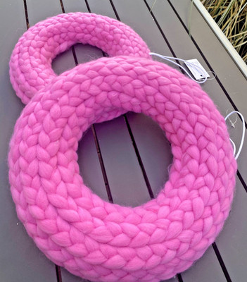 Filz Deko Kranz geflochten D 25 cm H 4 cm pinkfarben
