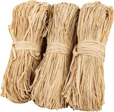 Sukh Natural Raffia Ribbon - 3PCS Raffia Straw for Florist Bouquets Decoration T