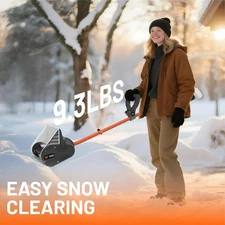 Litheli 20V Cordless Snow Shovel, 12" Snow Thrower, 4.0Ah+2.0Ah Battery, Aux Han